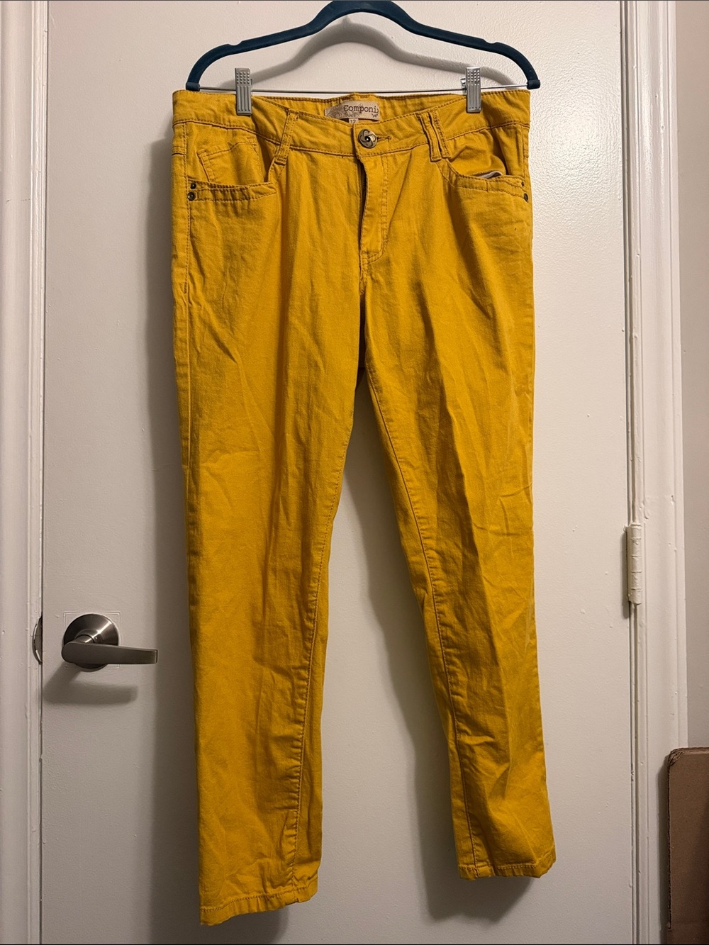 Slim Straight Jeans in Mustard Yellow